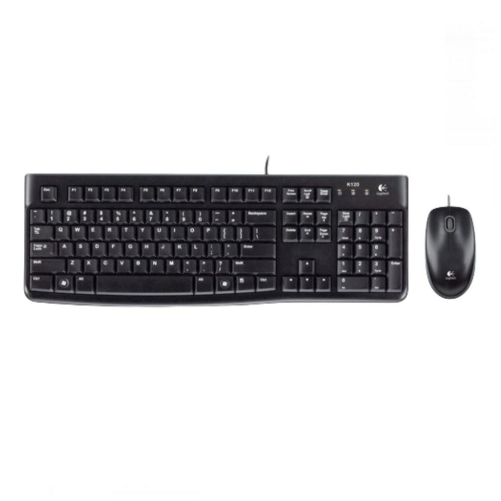 Keyboard Logitech Desktop MK120 Black Spanish Qwerty AZERTY