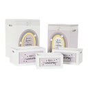 Set of Baskets DKD Home Decor Yellow White Grey Pink Paolownia wood Children's 40 x 30 x 55 cm 5 Pieces (5 Units)