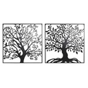 Decoración de Pared DKD Home Decor Árbol Metal (98 x 1 x 98 cm) (2 Unidades)