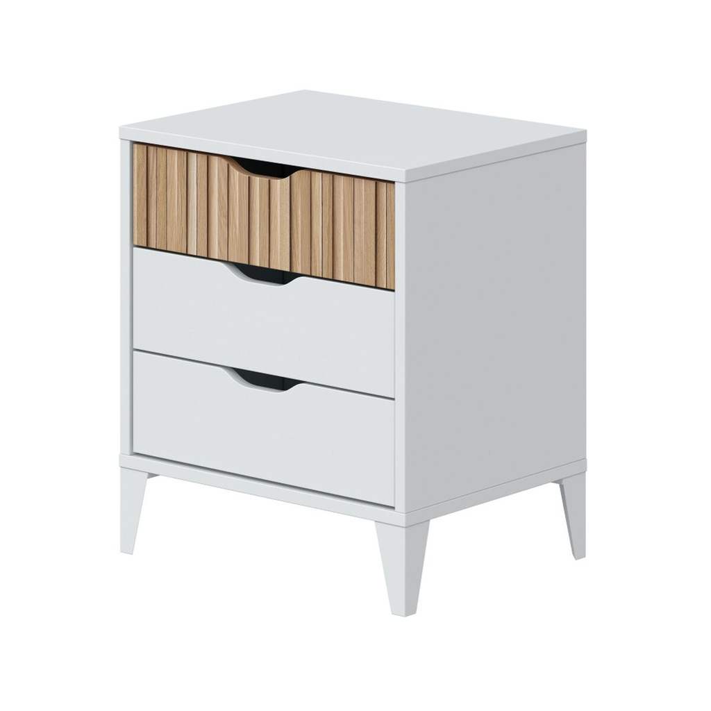 Nightstand Forés White Natural 40 X 33 X 50 cm