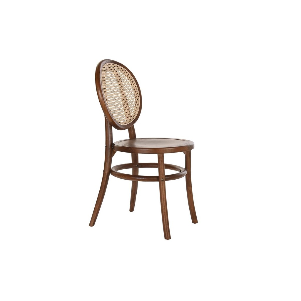 Chair DKD Home Decor Dark brown Rattan Elm wood 43 x 43 x 89 cm Grille