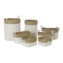 Basket set DKD Home Decor White Brown Natural Fibre 41 x 41 x 52,5 cm