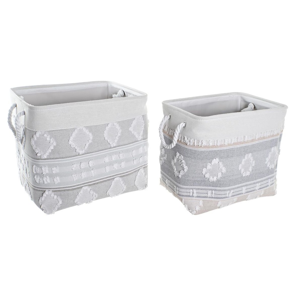 Basket set DKD Home Decor 45 x 35 x 40 cm Grey