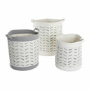 Basket set DKD Home Decor White Grey 35 x 35 x 40 cm 3 Pieces