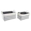 Basket set DKD Home Decor Stripes 40 x 30 x 23 cm Grey