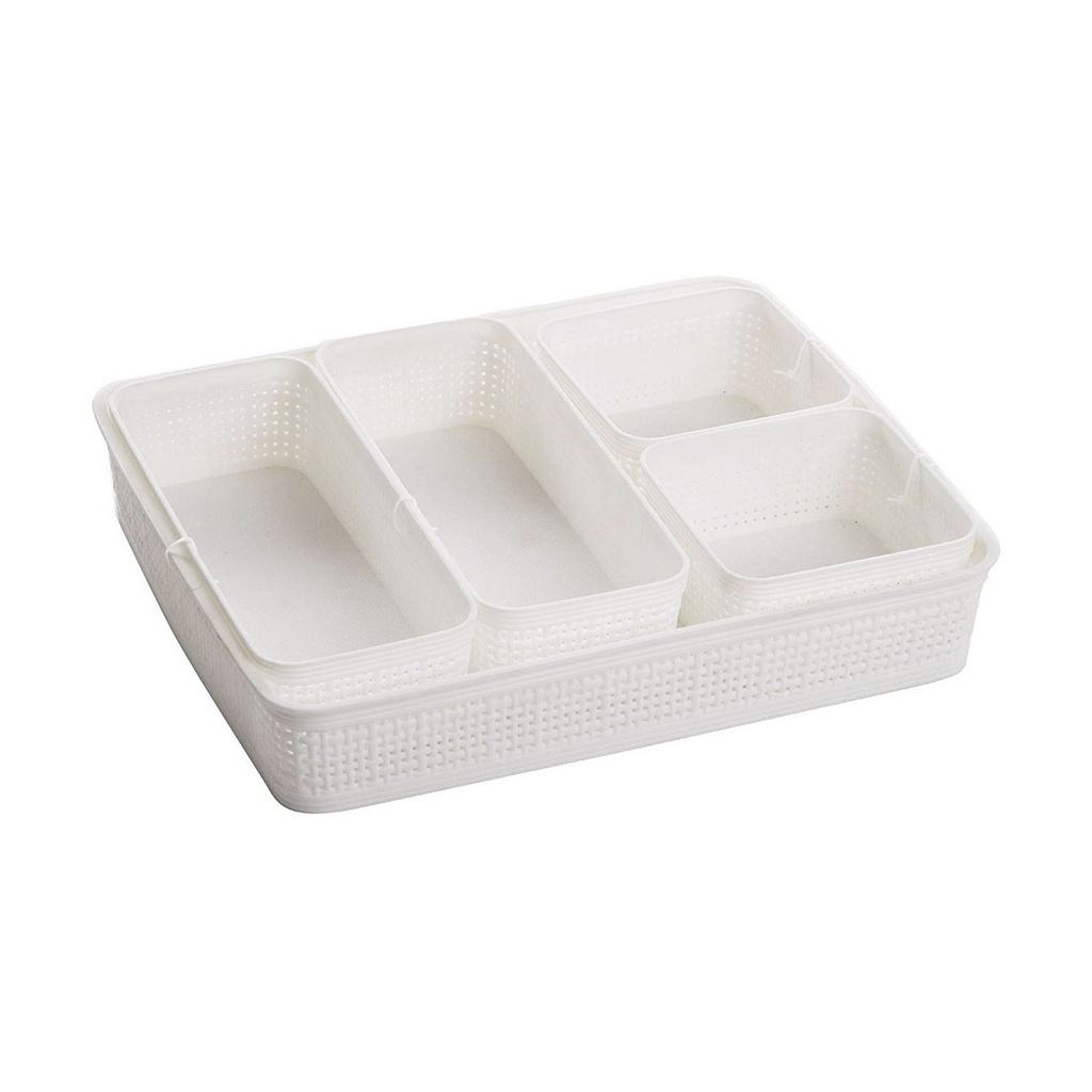 Multi-purpose basket Dem Plastic 34 x 28 x 6 cm 5 Pieces (5 Units)