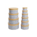 Set de Cajas Organizadoras Apilables DKD Home Decor Animales Redondo Azul Cartón (37,5 x 37,5 x 18 cm)