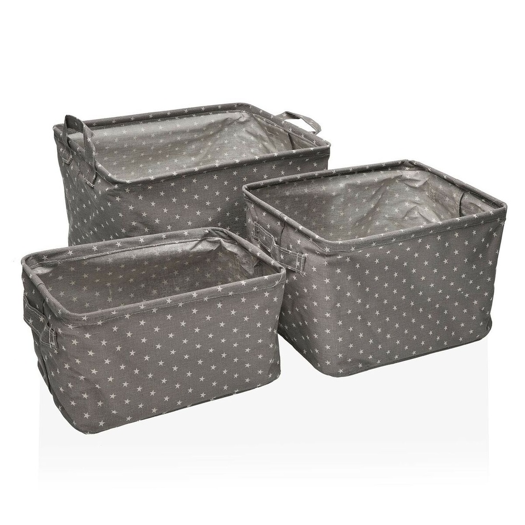 Set de Cajas Organizadoras Apilables Versa Rec Stars 25 x 22 x 35 cm 35 x 25 x 22 cm 32 x 21 x 19 cm 28 x 17 x 15 cm