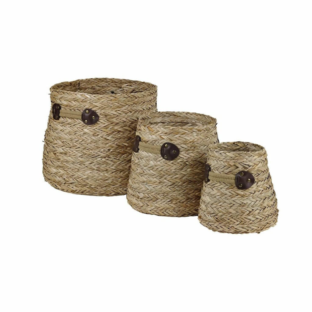 Juego de Cestas DKD Home Decor Natural Hierba marina 30 x 30 x 28 cm 3 Piezas