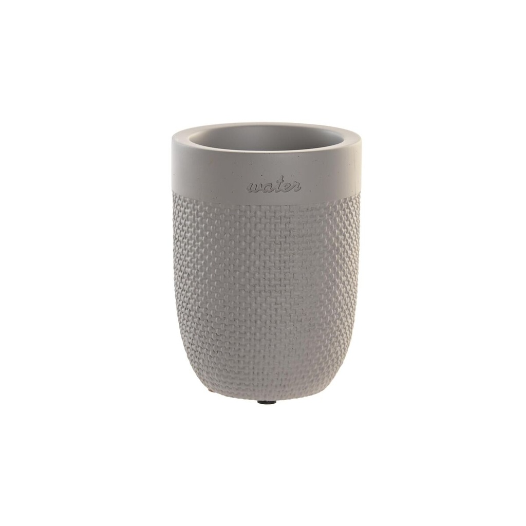 Glass DKD Home Decor Grey Cement 8 x 8 x 10,5 cm