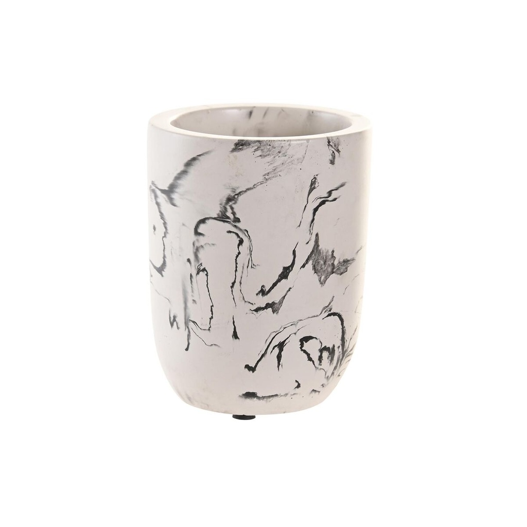 Vaso DKD Home Decor Blanco Negro Cemento 7 X 7 X 9,5 CM