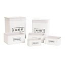 Set of Baskets DKD Home Decor White Bamboo 40 x 30 x 46 cm 5 Pieces