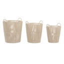 Basket set DKD Home Decor Beige Metal 42 x 42 x 51 cm 3 Pieces