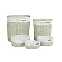 Juego de Cestos DKD Home Decor Verde Mimbre 51 x 37 x 56 cm 5 Piezas