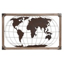 Figura Decorativa DKD Home Decor Natural Metal Cobre Pino Mapamundi (75 x 6 x 46 cm)