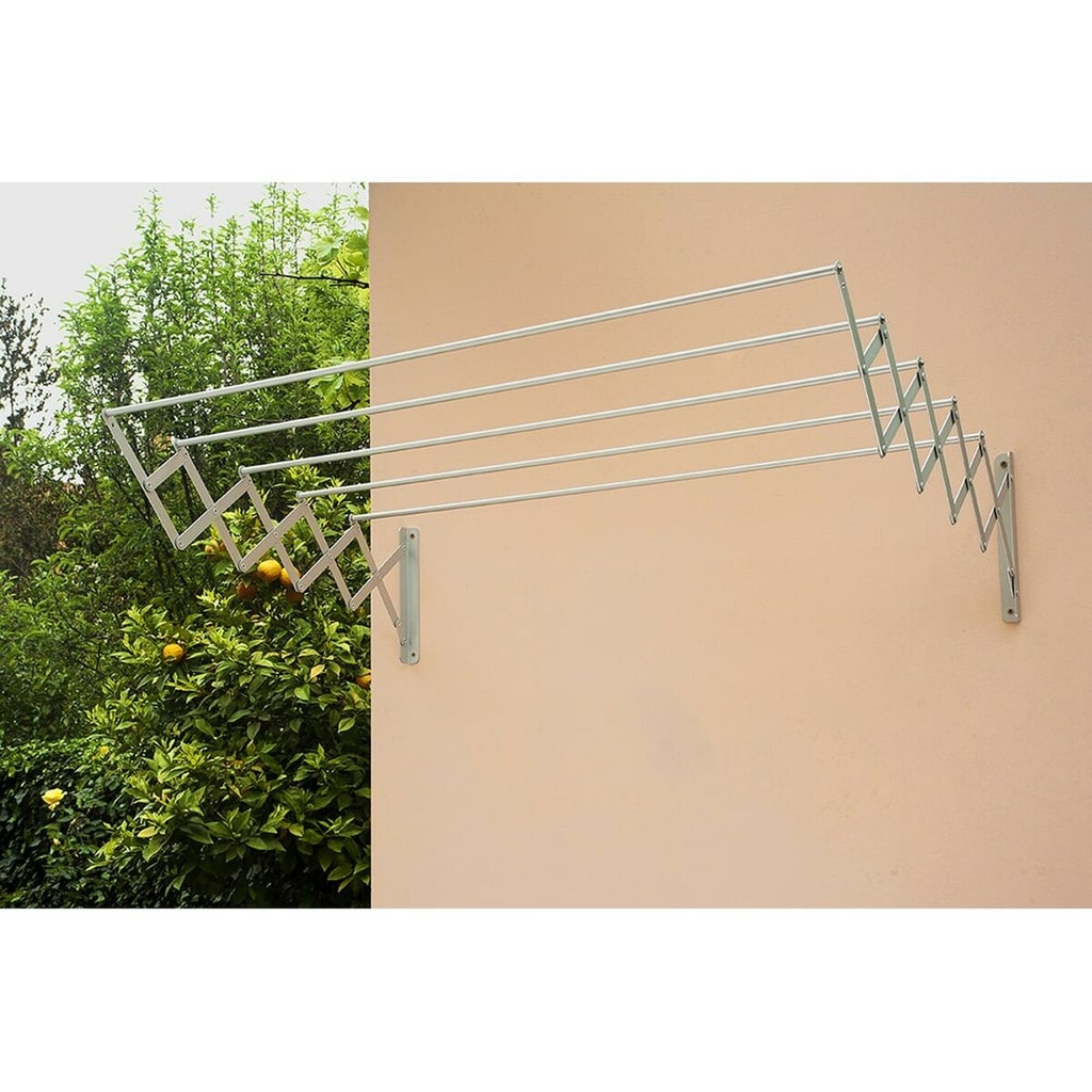 Tendedero Retráctil De pared Acero Blanco Epoxi (80 x 70 x 23 cm)