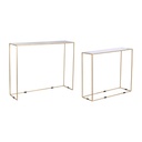 Juego de 2 mesas DKD Home Decor Blanco Negro Dorado 100 x 28 x 80 cm