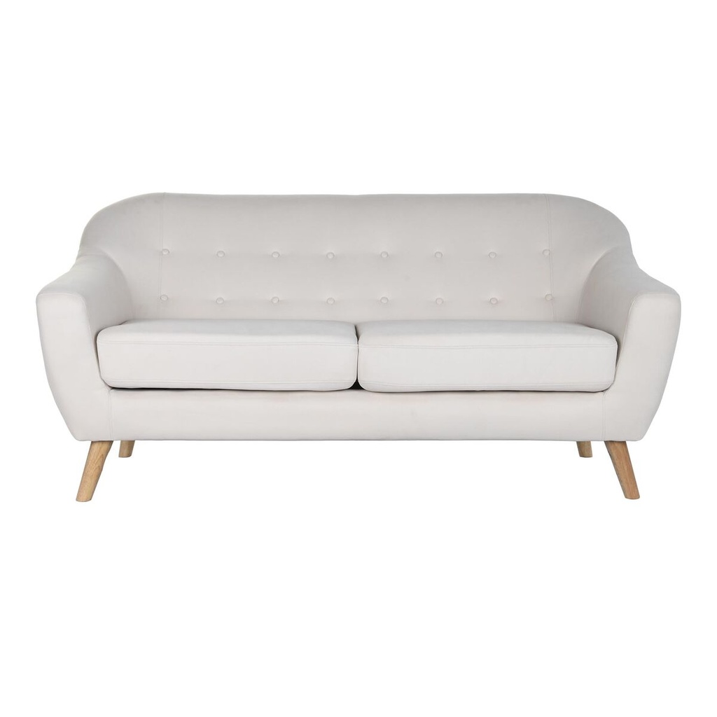Sofá DKD Home Decor Natural Poliéster Madera de caucho Crema (172 x 82 x 82 cm)