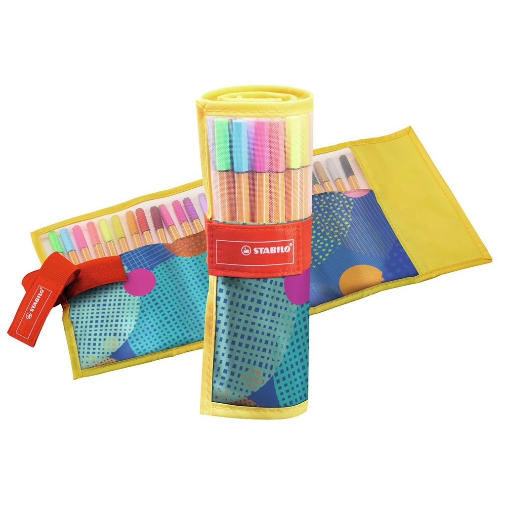 Set de Rotuladores Stabilo Point 88 Yellow Rollerset Estuche enrollable Multicolor