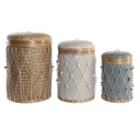 Basket set DKD Home Decor Multicolour Bamboo 4 Kg (3 Pieces) (3 Units)