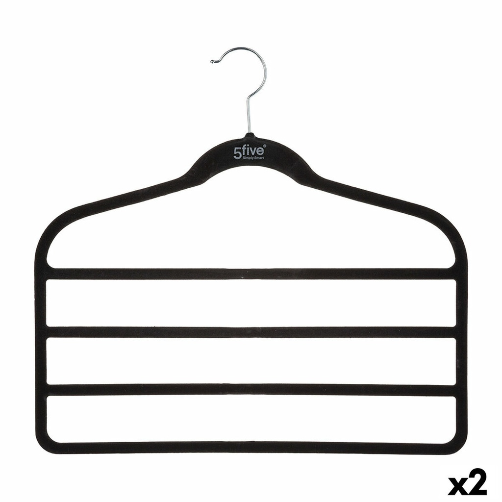 Percha Múltiple para Pantalones 5five Simply Smart Negro Nailon ABS 44,8 x 41,5 cm Pantalones