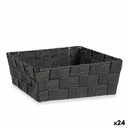 Multi-purpose basket Kipit A3-6930A9 Black Cloth 2,4 L 20 x 8 x 24 cm Braiding (24 Units)
