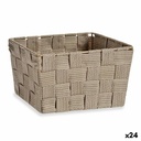 Multi-purpose basket Kipit A3-6878 Brown Cloth 15 x 11 x 20 cm Braiding (24 Units)
