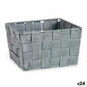 Cesta Multiusos Kipit A3-6878 Gris Tela 15 x 10,5 x 20 cm Trenzada (24 Unidades)