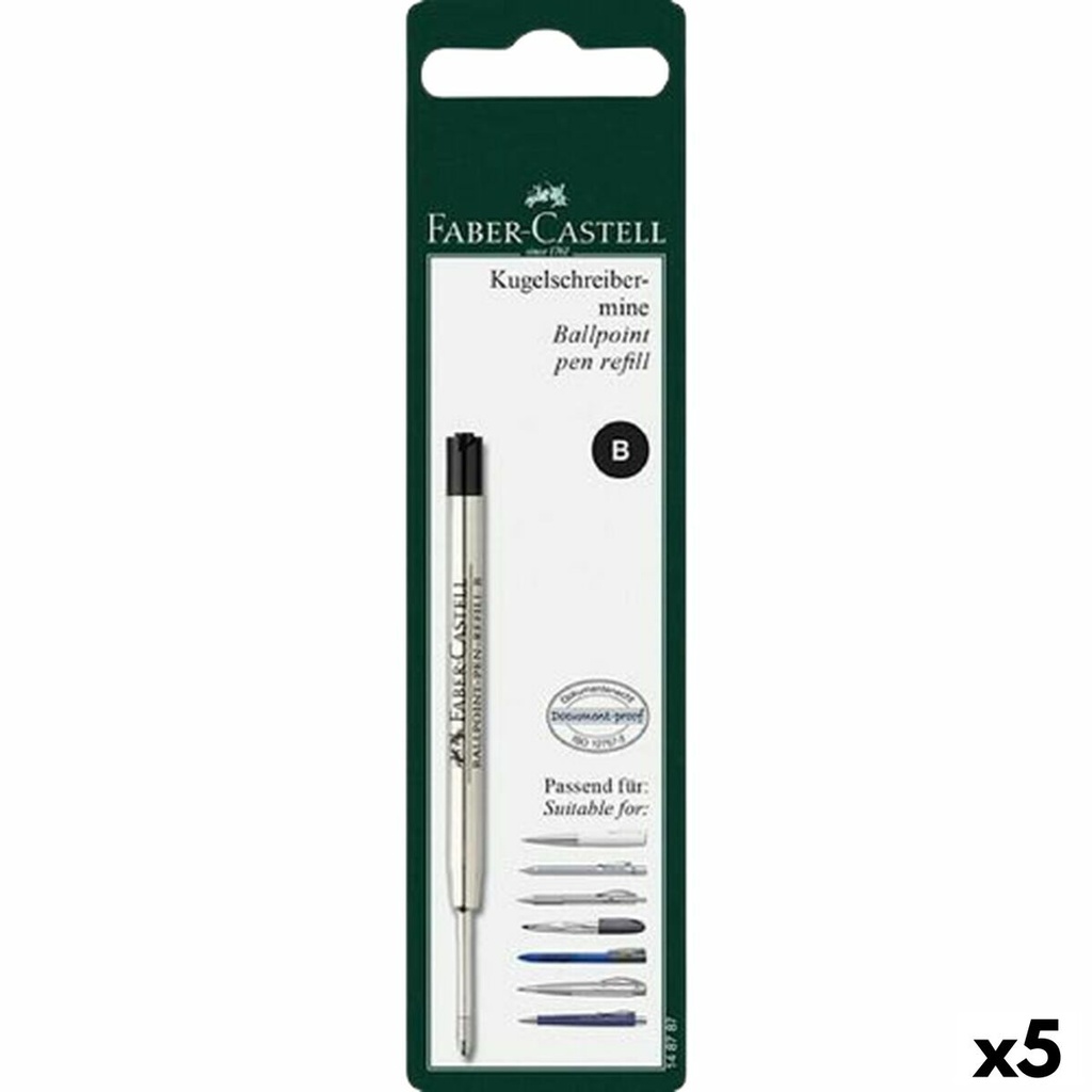 Recambios Faber-Castell Bolígrafo Negro (5 Unidades)