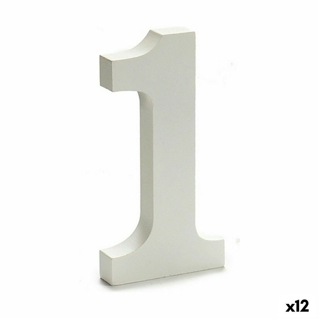 Número Pincello 1 Blanco 1,8 x 21 x 17 cm (12 Unidades)