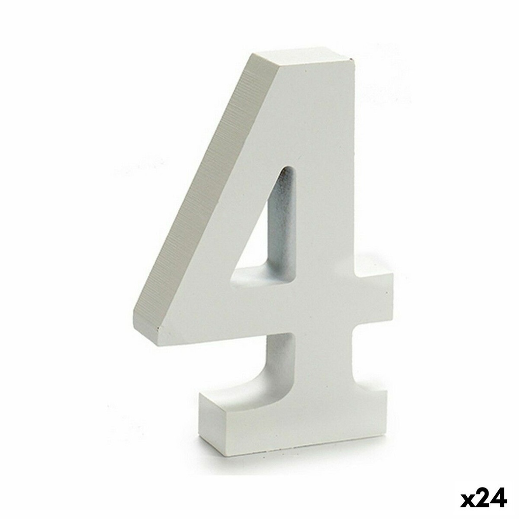 Número Pincello 4 Blanco 2 x 16 x 14,5 cm (24 Unidades)