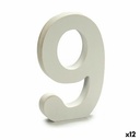 Número Pincello 9 Blanco 1,8 x 21 x 17 cm (12 Unidades)