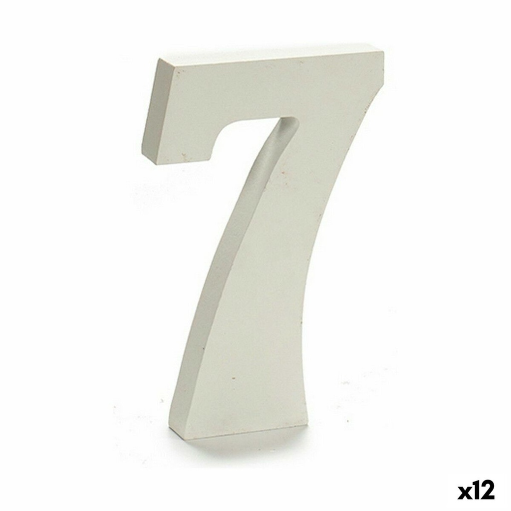 Número Pincello 7 Blanco 1,8 x 21 x 17 cm (12 Unidades)
