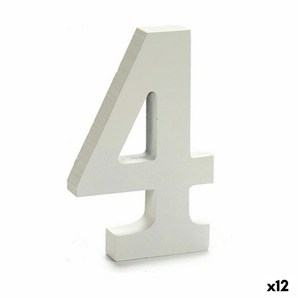 Número Pincello 4 Blanco 1,8 x 21 x 17 cm (12 Unidades)