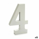 Número Pincello 4 Blanco 1,8 x 21 x 17 cm (12 Unidades)