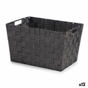 Storage Box Kipit A3-6875 Black Polyester Cloth Braiding 10 L 35 x 20 x 25 cm 25 x 20 x 35 cm (12 Units)