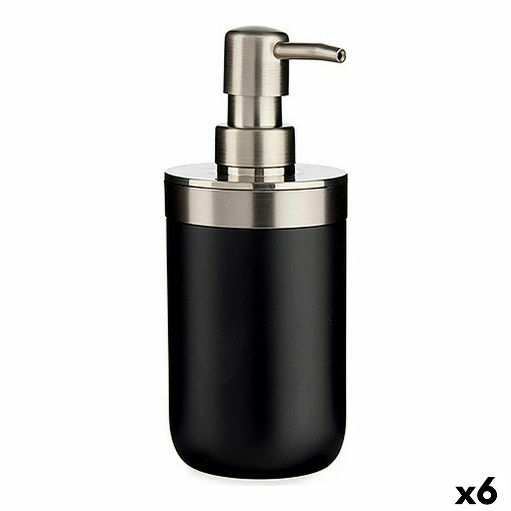 Dispensador de Jabón Berilo BP15-001-1 Negro Plateado Acero Inoxidable Plástico 350 ml (6 Unidades)