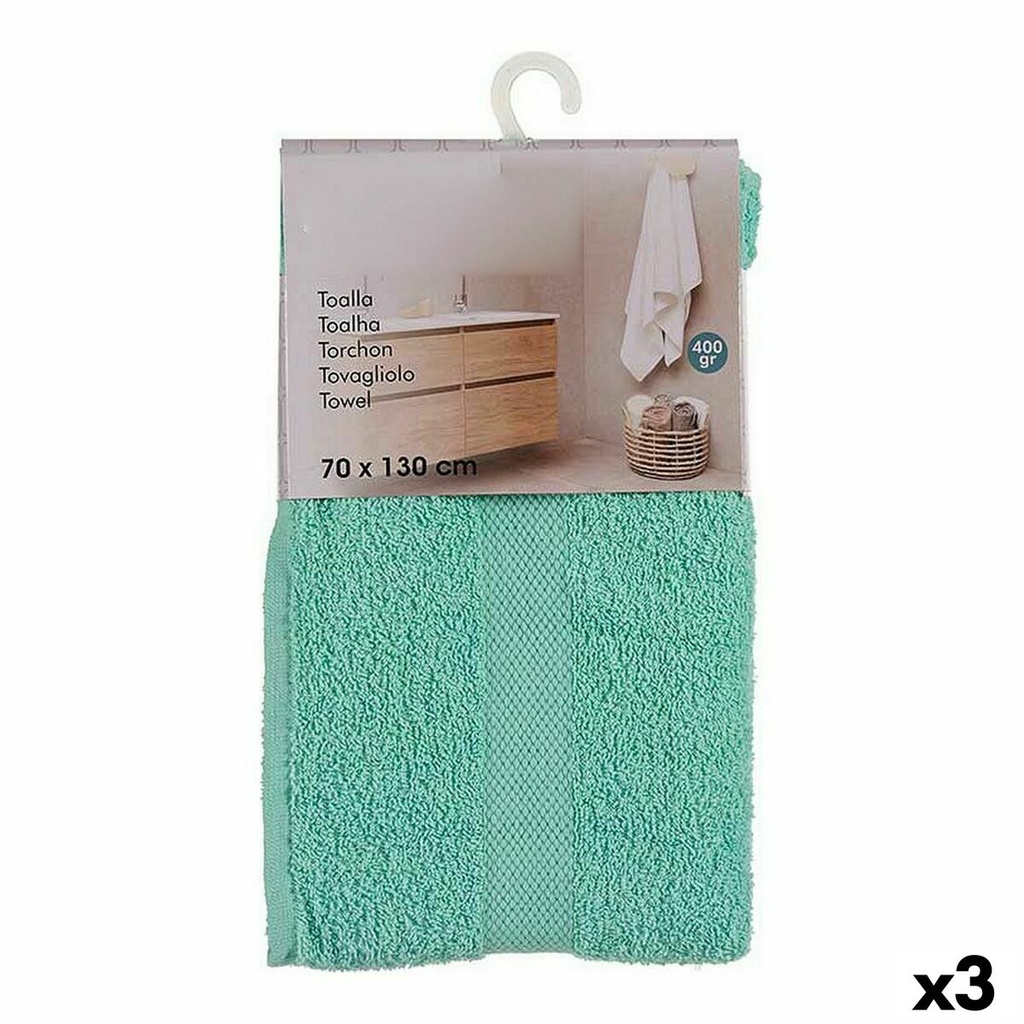 Toalla de baño Berilo 5313 Turquesa 80 % algodón 20 % Poliéster 70 x 0,5 x 130 cm (3 Unidades)