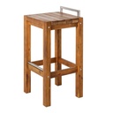 Stool Norah Wood Stainless steel Acacia 40 x 40 x 80 cm Grey