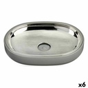 Jabonera Berilo BP15-004-3 Gris Plateado Acero Inoxidable Plástico 9,5 x 2,5 x 13 cm (6 Unidades)