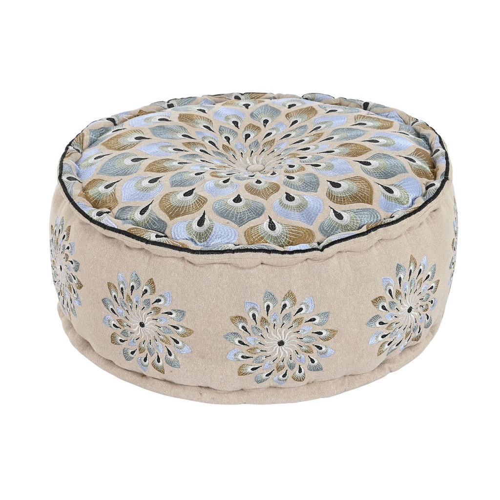 Puff DKD Home Decor Azul Beige