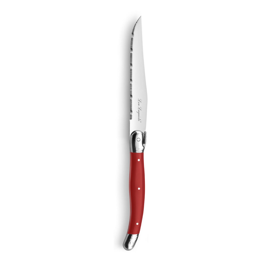 Meat Knife Set Lou Laguiole Rustic Red Metal 13 cm Meats (6 Units)