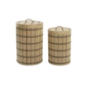 Juego de Cestas DKD Home Decor Marrón Natural Bambú (2 Piezas)
