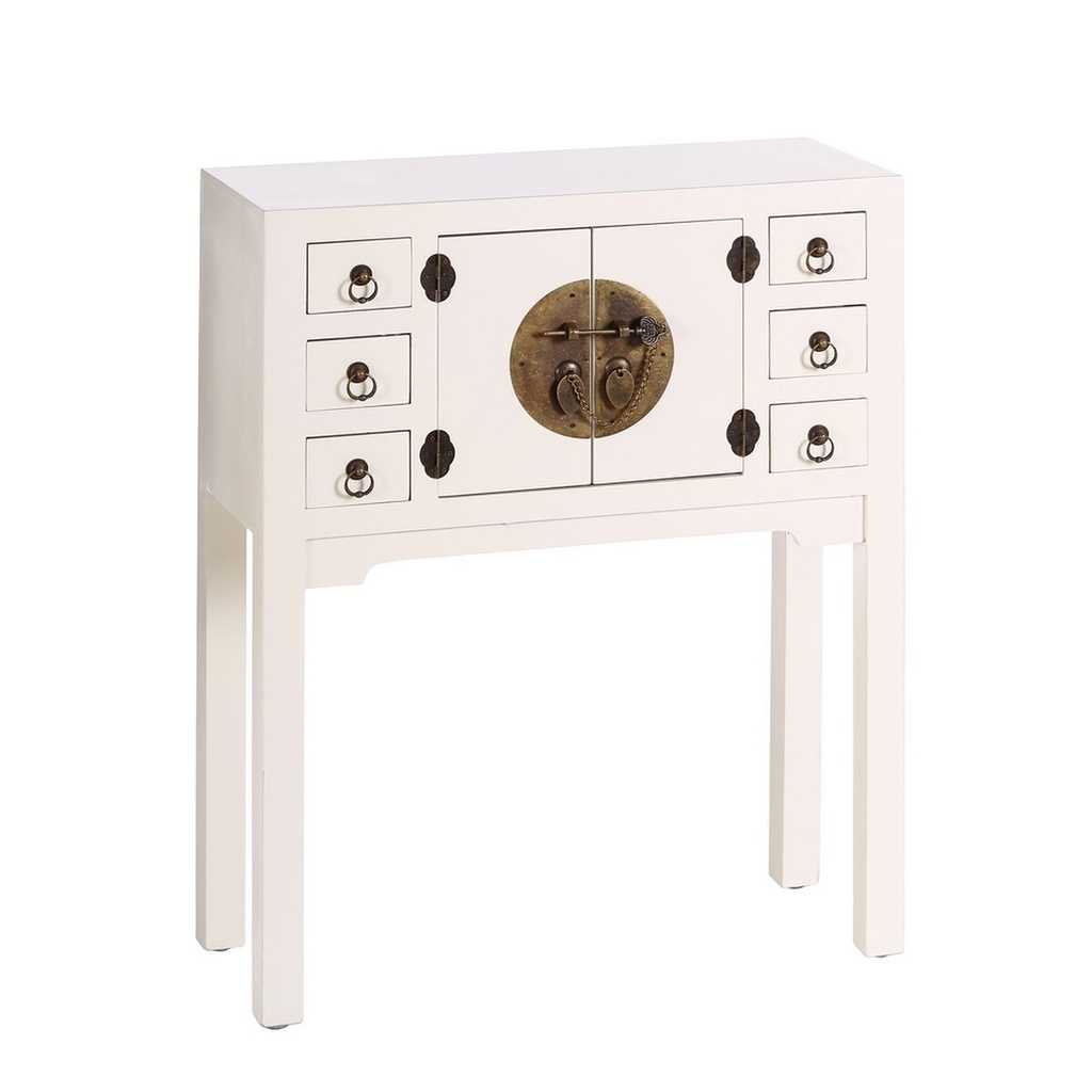Recibidor ORIENTE Blanco Dorado 63 x 26 x 80 cm
