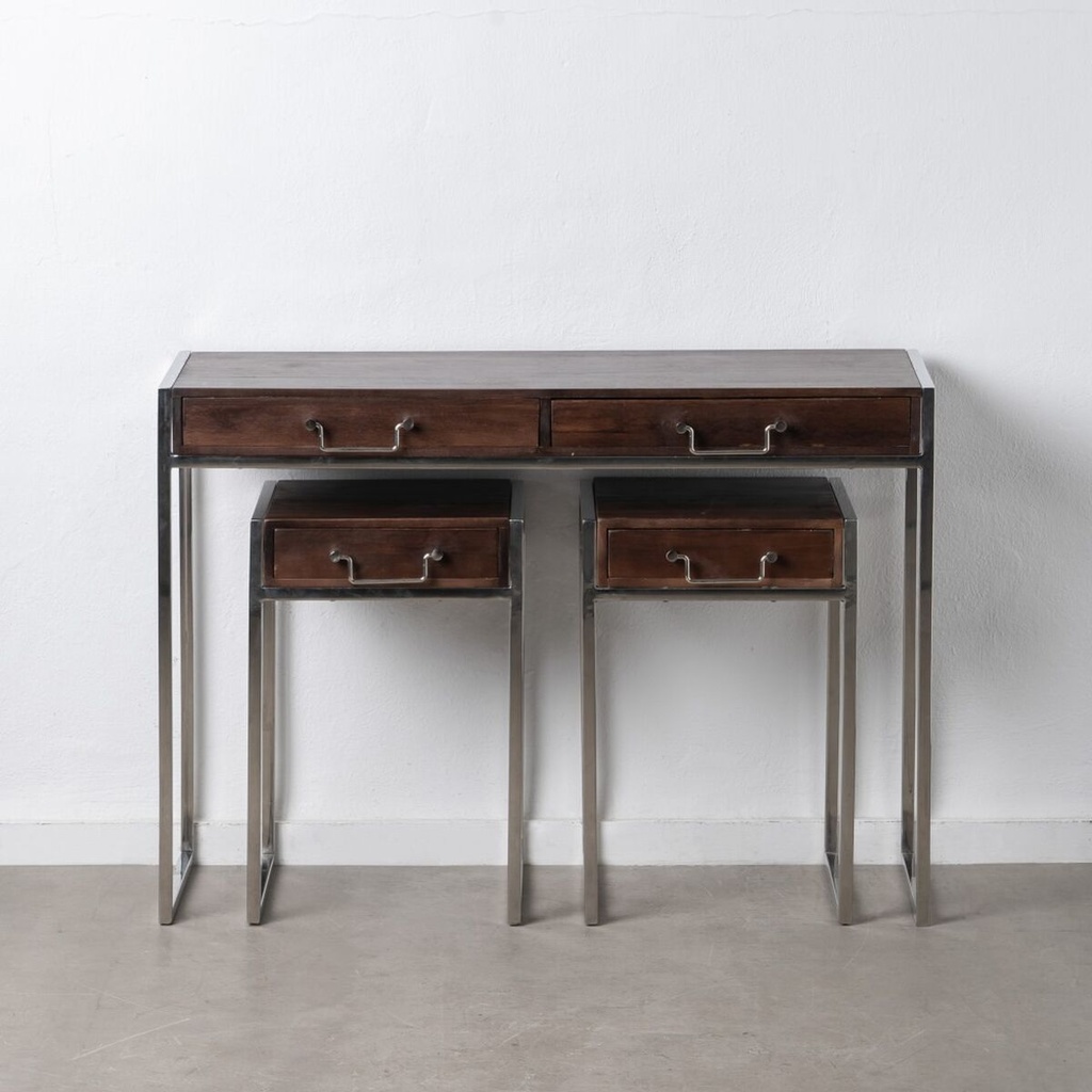 Juego de muebles Marrón Plateado 114 x 40,6 x 81,3 cm