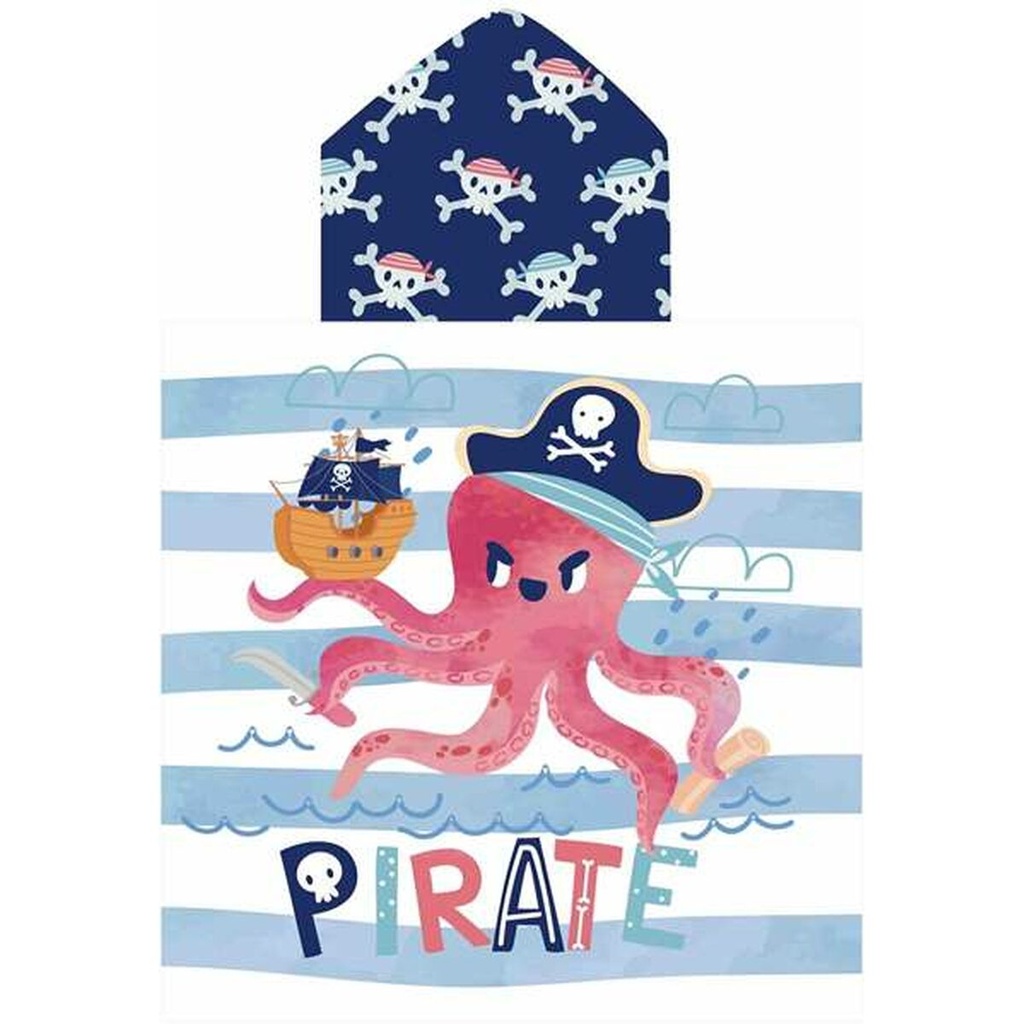 Poncho-Toalla con Capucha Secaneta Piratepolp 60 x 120 cm