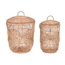 Basket set DKD Home Decor Natural Light brown (2 Pieces)
