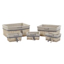 Basket set DKD Home Decor Spirals Mediterranean 48 x 38 x 13 cm