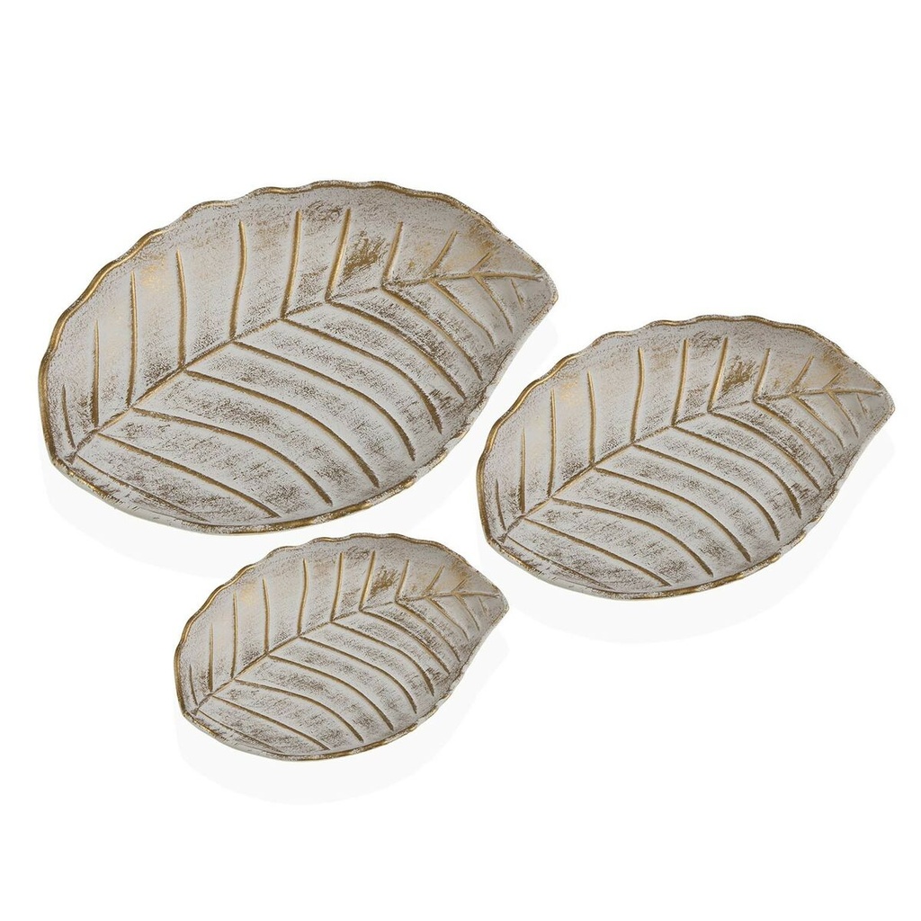 Centerpiece Versa White MDF Wood 22 x 5 x 30 cm (3 Pieces)