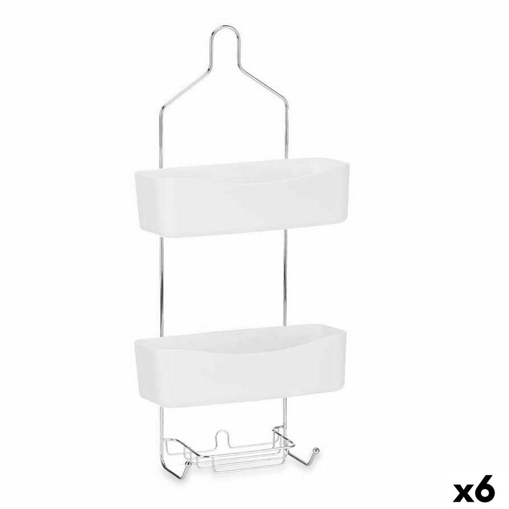 Estantería de Baño Berilo W7072 - 382 Blanco Metal Plástico 28 x 60 x 14 cm (6 Unidades)